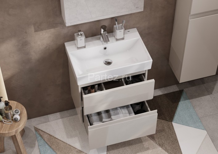 Тумба под раковину Roca Oleta 60 подвесная, 2 ящика, капучино (A857639515)