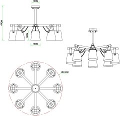 Потолочная люстра Arte Lamp A7032PL-8WH