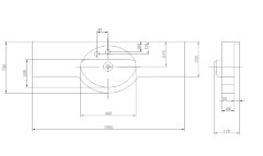Раковина - столешница AQUATON Отель 1500, белая (1A70133NOT010)