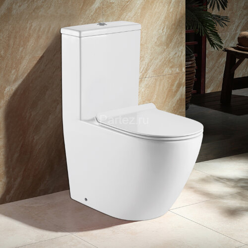 Унитаз-моноблок AZARIO MORANO 680x370х830 напольный, безободковый, в комплекте со смывным механизмом
