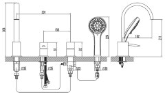 Смеситель Lemark Atlantiss LM3241C на борт ванны