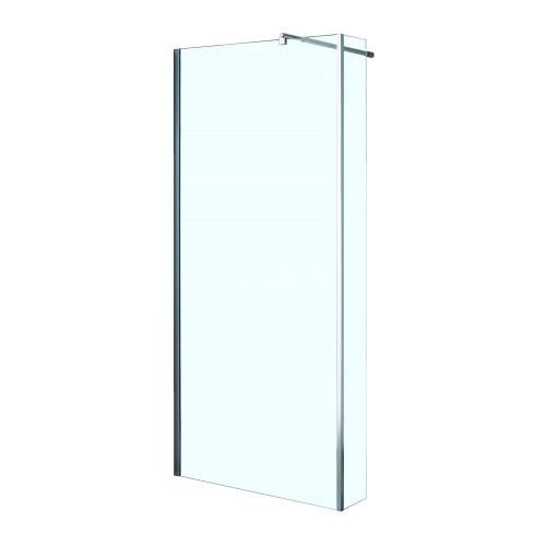Душевая перегородка Loranto 90x195 Walk-in. Доп.створка 20см. Регулируемый кронштейн 80-100 Прозрачное стекло 6 мм. Профиль Хром (CS-L801 90)