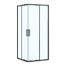 Душевое ограждение Loranto NEO 100x100x190 прозрачное закаленное стекло 5 мм, профиль черный, без поддона (CS-21809B-100)