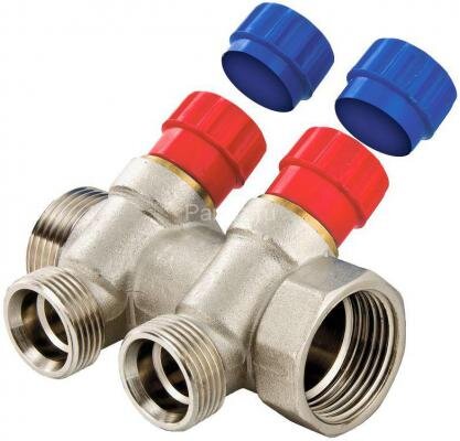 Коллектор с регулирующими вентилями 1"х2х3/4"ЕК VALTEC
