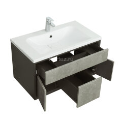 Тумба под раковину AQUATON Уэльс 80 NEW, подвесная, графит (1A267901WA6A0)