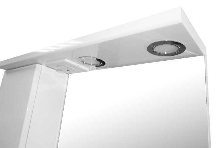 Зеркало-шкаф Loranto Стиль Соло 60 600х825х160 левостороннее, фрезерованный фасад, белый (CS00024779