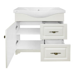 Комплект тумба Loranto Janet 80 800х455х840 напольная, с раковиной Basic 80 ольха (CS00089897)