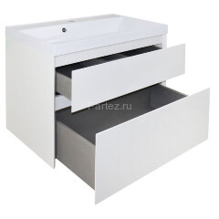 Комплект тумба Azario Velluto 80 800х450х660 подвесная, с раковиной Slim 80, белый матовый (CS000886