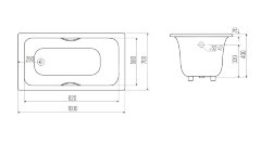 Ванна чугунная Goldman Classic 100x70x40 пристенная, белый (Classic 100*70*40)