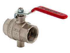 Кран шаровой для подключения датчика температуры 3/4" в-в рыч. VALTEC