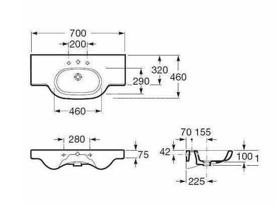 Z Раковина N -MERIDIAN 70*46 см б/пьед.