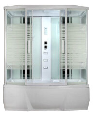 Душевая кабина с тропическим душем Loranto CS 78-4 170x85x215 см белая дверь раздвижная