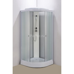 Душевая кабина Loranto 90x90x215 поддон 13 см, 4 мм матовое стекло, профиль и задняя стенка белого цвета (CS-981ТМ/W)