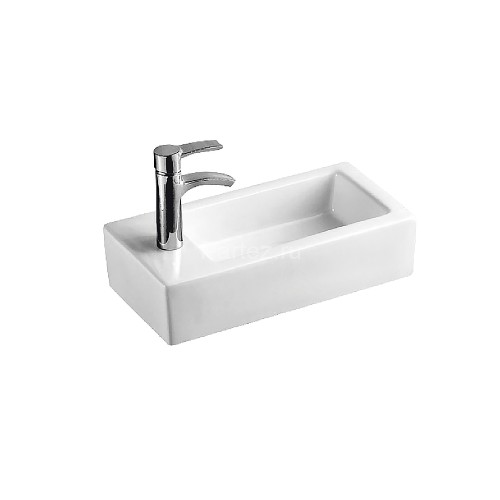 Раковина-чаша Azario 370х185х90 накладная, угловая, подвесная, прямоугольная, белый глянец (AZ-5092L