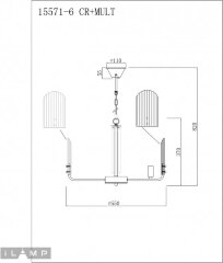 Подвесная люстра iLamp 15571-6 CR+MULT