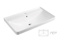 Комплект тумба Azario Ника 80 810х470х560 подвесная с раковиной Monte tx 80 белый матовый (CS0008014