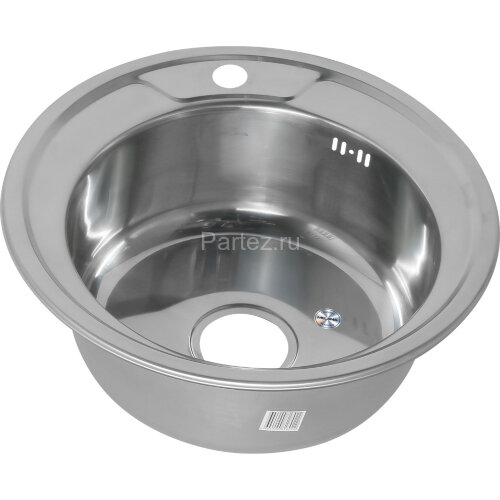 Мойка 490 MELANA 0,8/180 врезная круглая с сифоном (002 ta *15)