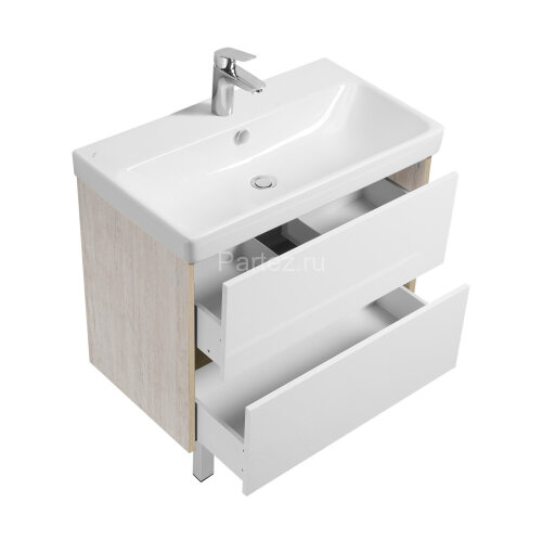 Тумба под раковину AQUATON Сканди 80 белый, дуб верона (1A283001SDB20)