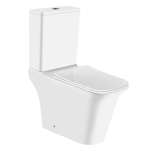 Унитаз-компакт Azario AVERO 660x360х820 напольный, безободковый в комплекте с бачком, смывным механи