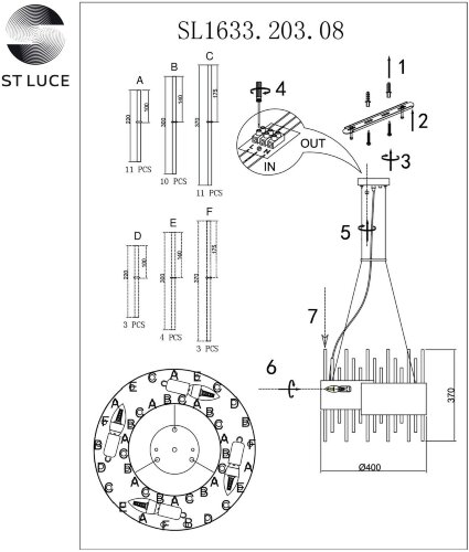 Подвесная люстра ST Luce SL1633.203.08