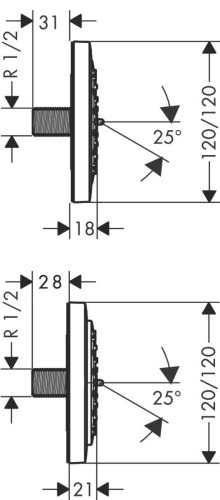 Боковая форсунка Hansgrohe PuraVida 100 1jet, белый/хром (28430400)