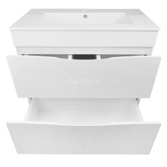 Комплект тумба Loranto Santorini 80 810х460х810 напольная, с раковиной Leon, Белый Глянец (CS0008697