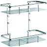 Полка прямоугольная двухэтажная Azario подвесная,хром (AZ-835-2)