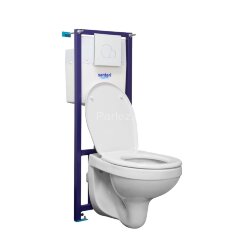 ПЭК Santeri Альфа комплект унитаза с инсталляцией, белая кнопка смыва (1.3815.9.S00.00B.2)