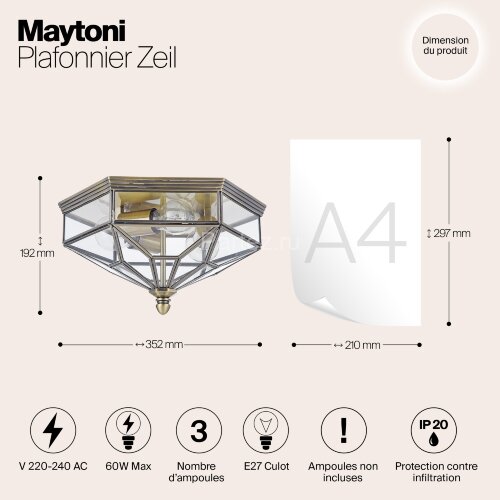 Потолочная люстра Maytoni H356-CL-03-BZ