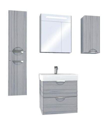 Зеркало-шкаф AQUATON СИЛЬВА 60с подсветкой, Дуб Фьорд (1A216202SIW60)