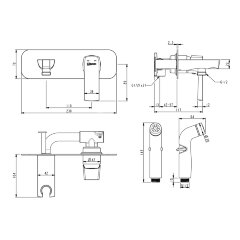 Смеситель Lemark Ursus LM7220BL с гигиеническим душем, встраиваемый