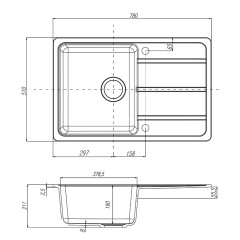 Кухонная мойка AQUATON Аманда, цвет кофе (1A712832AD280)