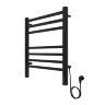 Полотенцесушитель электрический AZARIO ANCONA 500/600 квадрат, 7 секций, диммер справа, черный (AZ71