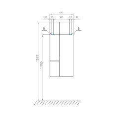Модуль для зеркала AQUATON Мишель 43, дуб фьорд/дуб рустикальный (1A244203MIX30)