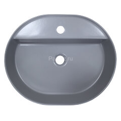 Раковина-чаша Creo Ceramique 560х450х120 накладная, овальная, керамика, серый матовый (PU4500SG)