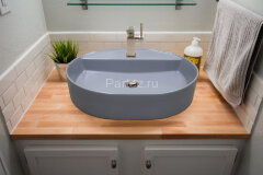 Раковина-чаша Creo Ceramique 560х450х120 накладная, овальная, керамика, серый матовый (PU4500SG)