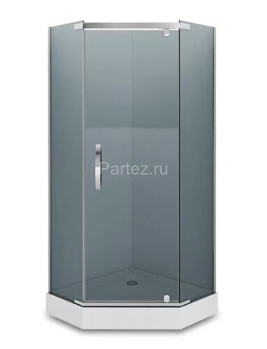 Душевое ограждение Loranto NEO 100x100x200 серое закаленное стекло 8 мм, Easy clean, профиль серебро, без поддона (CS-22112-100)
