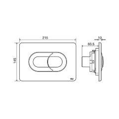 Комплект: Инсталляция OLI 80, пневматика + Панель слива SALINA глянцевый хром