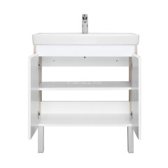 Тумба под раковину AQUATON Сканди Doors 80 Белый глянец/Дуб Верона (1A282901SDB20)