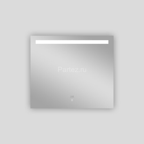 Зеркало AZARIO Lorna 800х700 с подсветкой, сенсорный выключатель с функцией диммера, часы (AZ-Z-029C