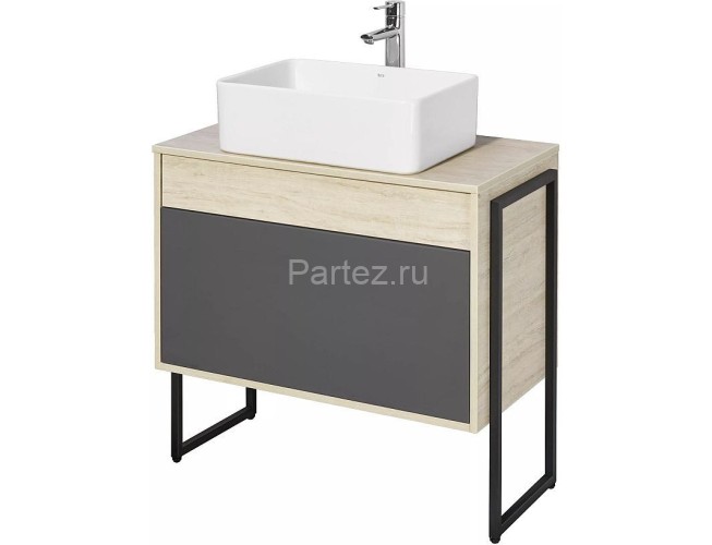 Тумба под раковину AQUATON Лофт Урбан 80 см, дуб орегон/серый графит (1A247601LQX60)