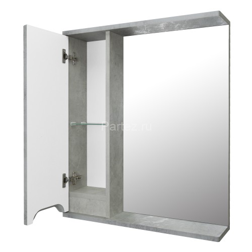 Зеркало-шкаф Loranto Florena 60 600х135х600 левый, светлый бетон (CS00086983)