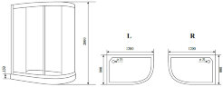 Timo душевой угол BY-549 L (80*120*200), шт