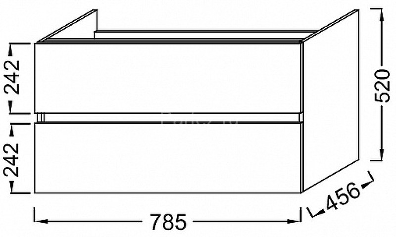 Тумба под раковину Jacob Delafon Tolbiac 80 подвесная, натуральный меламин, Дуб Давос (EB2382-E75)