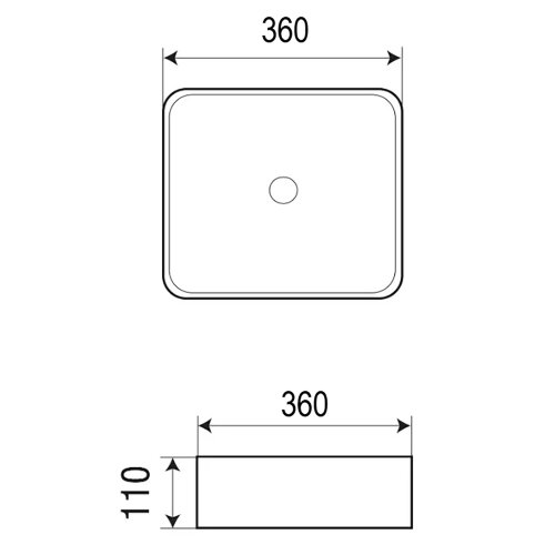 Раковина-чаша Azario 400х400х110 накладная, квадратная, черный матовый (AZ-2179-MB)
