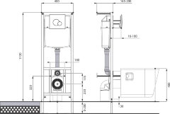 ПЭК Santeri Альфа комфорт, комплект инсталляции с унитазом с сиденьем Микролифт, белая кнопка смыва 
