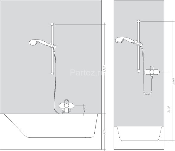 27724000 Croma 100 Душевой набор Croma 100 1jet/Unica'C 0,90 м, ½’