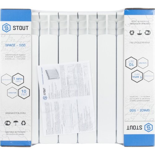 Радиатор биметаллический STOUT Space 500-8