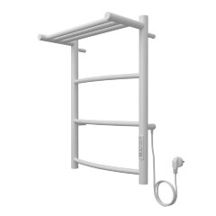 Полотенцесушитель электрический AZARIO VERONA 400/600 3 секции, с полкой, диммер справа, белый (AZ04