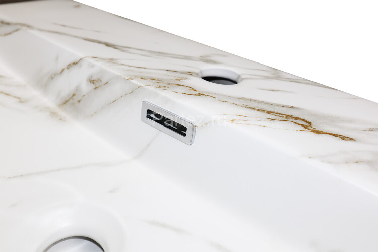 Раковина накладная Azario 600х420х120 прямоугольная, светлый мрамор (AZ-2173-M845)